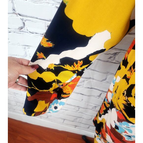 Free People Wild Nights Duster Womens M kimono floral cheetah Dopamine - Picture 9 of 10